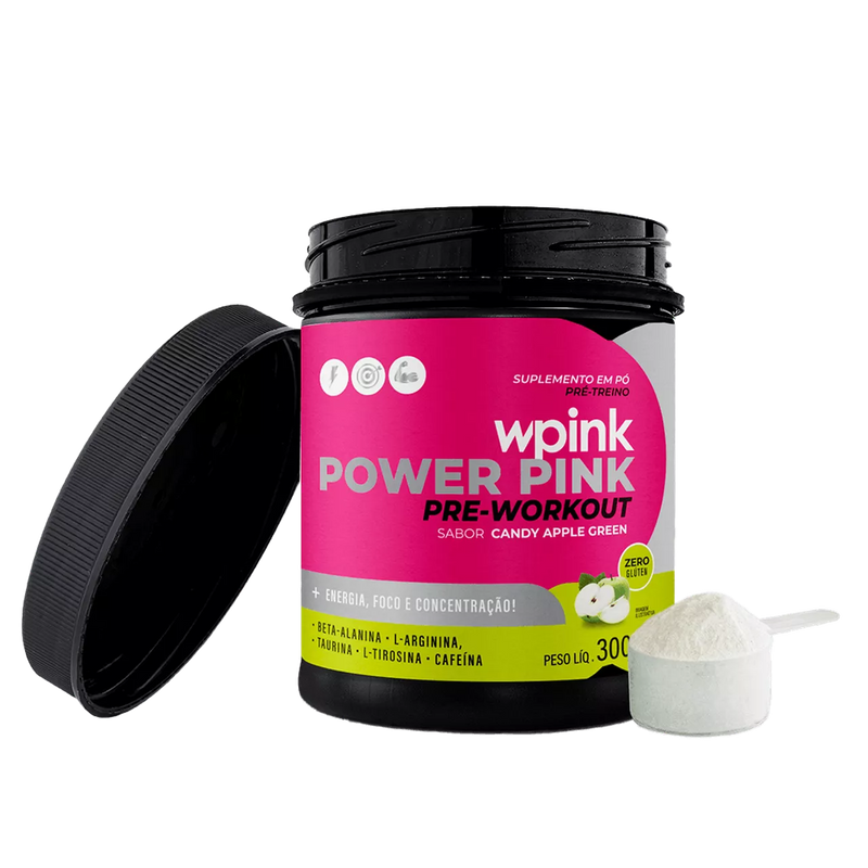 super power pink de maçã verde - pré-treino – 300g