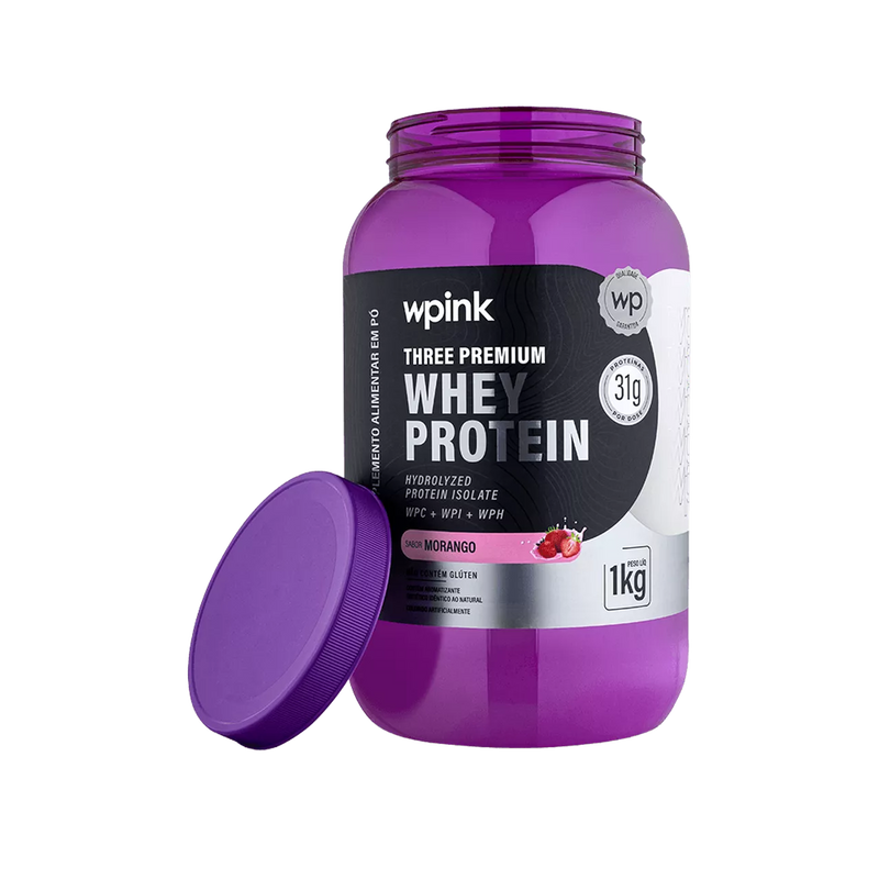 three premium whey protein morango 3W - (1kg)